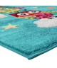 JIFU Tapis enfant 100x150cm Chouettes bleu