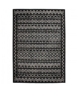 ASMA Tapis style Berbere en polypropylene Heatset  133x190 cm  Noir et Blanc