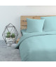 COTE DECO Drap housse Microfibre 160x200 cm  Bleu aqua