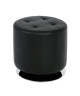 Pouf rond 40 cm noir et chromé