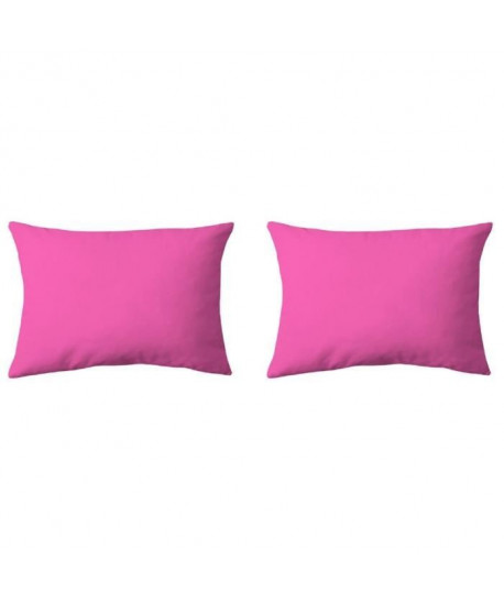 COTE DECO Lot de 2 Taies d\'Oreillers Microfibre 50x70 cm  Fuchsia