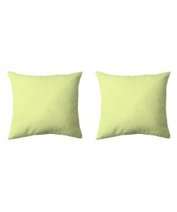 COTE DECO Lot de 2 Taies d\'Oreillers Microfibre 63x63 cm  Vert anis