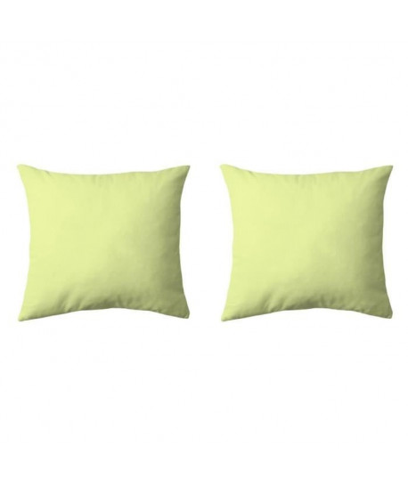 COTE DECO Lot de 2 Taies d\'Oreillers Microfibre 63x63 cm  Vert anis