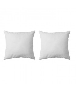 COTE DECO Lot de 2 Taies d\'Oreillers Microfibre 63x63 cm  Blanc