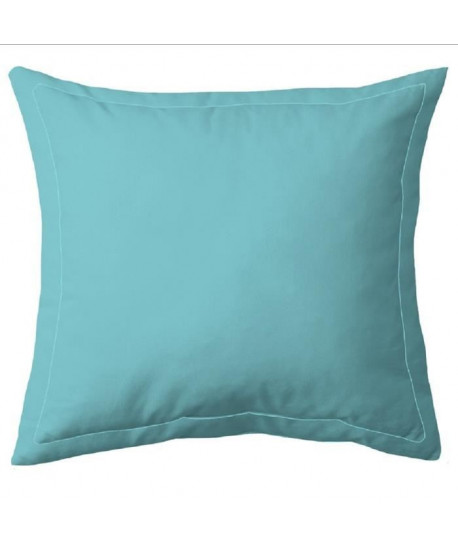 COTE DECO Taie d\'Oreiller 100% coton 63x63 cm  Bleu turquoise