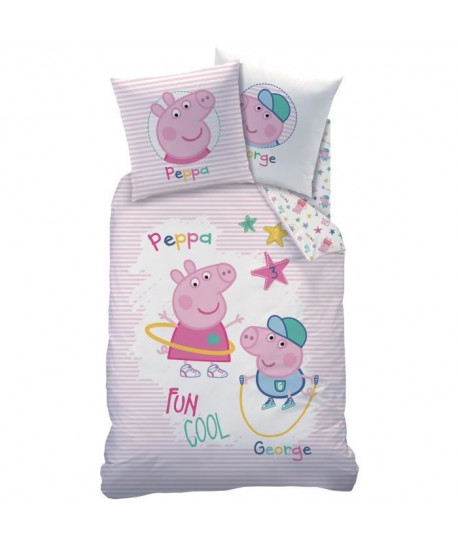 PEPPA PIG Parure de Couette enfant Coton 140 x 200 cm