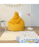 LANA Poire pouf en coton Ř75x110 cm jaune