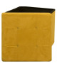 Pouf coffre de rangement pliable 37,5x37,5x37,5 cm  suédine Jaune