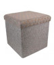 Pouf coffre de rangement pliable gris foncé