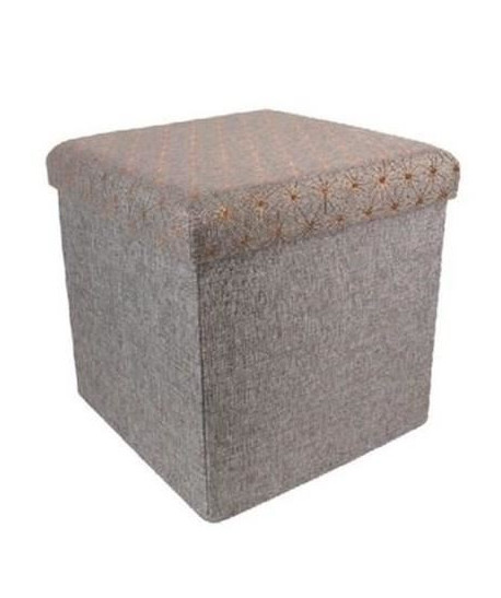 Pouf coffre de rangement pliable gris foncé