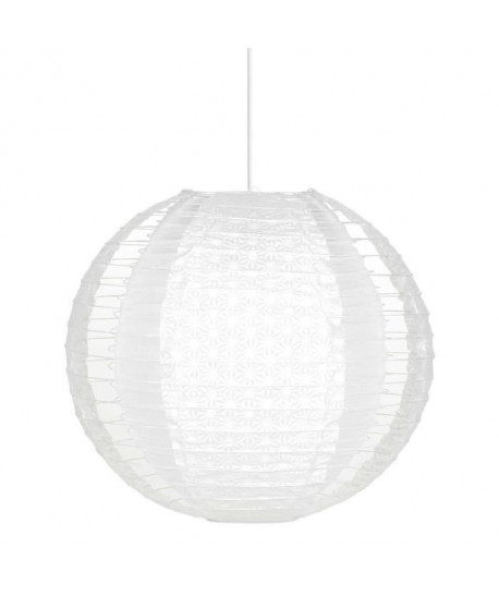 Lustre  suspension boule papier Malice diametre 40 cm blanc