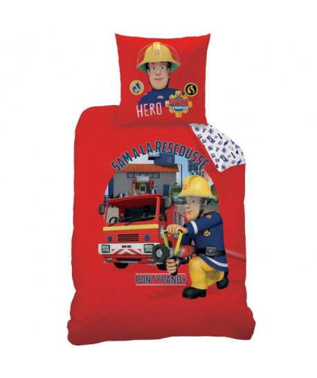 SAM LE POMPIER FIRE CREW Parure de Couette  enfant Coton 140 x 200 cm