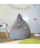 Poire pouf en coton LANA Ř75x110 cm gris