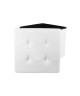 Coffre Pouf pliable en tissu  38x38x38 cm  Pu Blanc