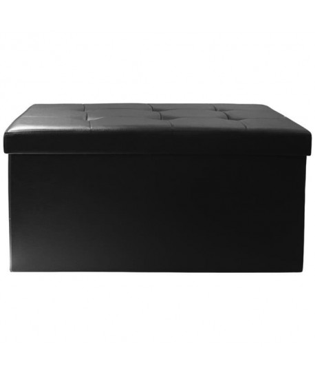 Coffre Banc Pouf Pliable  76,5x37,5x37,5 cm  Noir