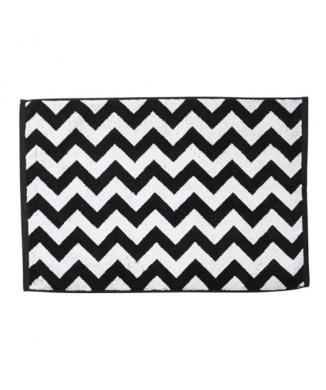 DONE Tapis de bain Zig Zag  Noir & Blanc  50x70cm