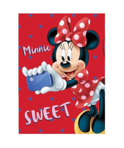 MINNIE Plaid Polaire 100x140 cm rouge