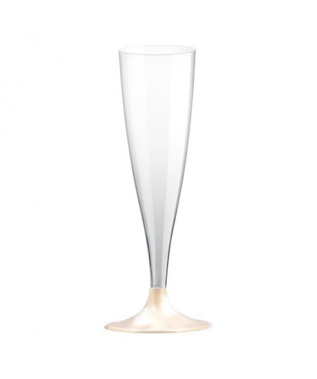 Lot de 6 flűtes a champagne jetables 14 cl creme