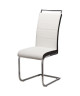 DYLAN Lot de 2 chaises de salle a manger  Simili blanc et noir  Contemporain  L 42,5 x P 56 cm