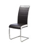 DYLAN Lot de 2 chaises de salle a manger  Simili noir et blanc  Contemporain  L 42,5  x56 cm