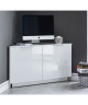 SWAN Meuble TV d\'angle contemporain laqué blanc brillant  L 102 cm