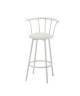 BISTROT Tabouret de bar bistrot en métal  Revetement simili blanc  Contemporain  L 56,5 x P 40 cm