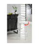 BISTROT Tabouret de bar bistrot en métal  Revetement simili blanc  Contemporain  L 56,5 x P 40 cm