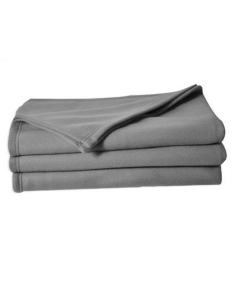 POLUNO Couverture maille polaire 180x220 cm gris