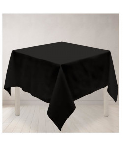 SOLEIL D\'OCRE Nappe carrée antitâches ALIX 180x180cm Noir