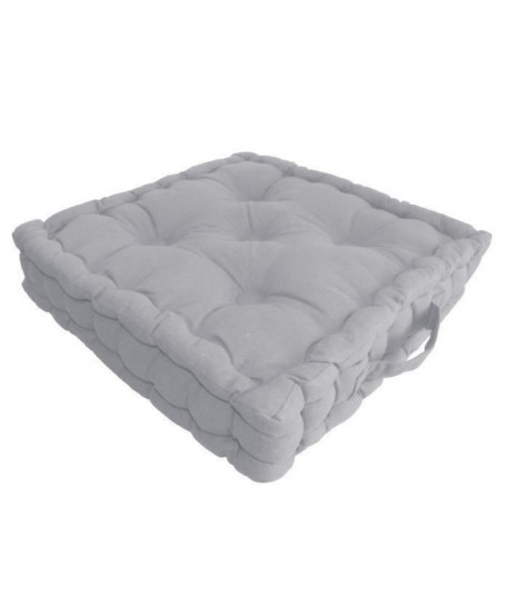 Coussin de sol 100% coton 40x40x9 cm GRIS CLAIR