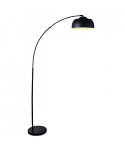 Lampadaire arc métal réflecteur E27 60W base diametre 30 cm chromé