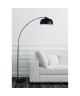 Lampadaire arc métal réflecteur E27 60W base diametre 30 cm chromé