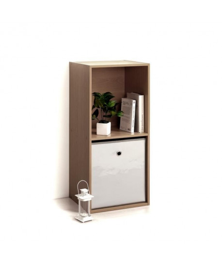 HOMEA Cube de rangement avec 2 niches 67,6x34,4x29,5 cm gris cérusé