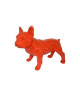 HOMEA Bouledogue déco en polyrésine 26,5x13,5xH22 cm rouge