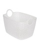 Panier tressé arrondi 40x28,5x26,5 cm 30 L Blanc