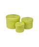 Lot de 3 boîtes tressées 10x15x18 cm Vert anis