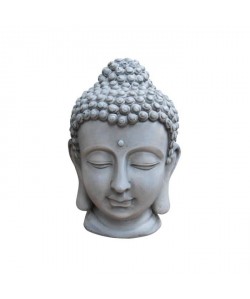 HOMEA Tete de Bouddha déco H26 cm gris