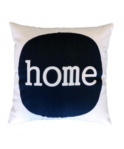 Coussin a message HOME 38x38 cm blanc et noir