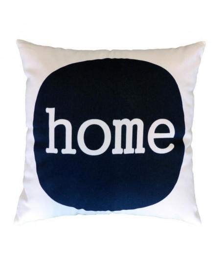 Coussin a message HOME 38x38 cm blanc et noir