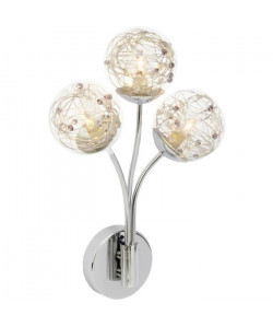 BRILLIANT Applique a 3 lumieres Joya hauteur 40 cm G9 32W chrome et transparent