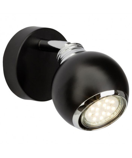 Spot patere LED Ina 1xGU10 3W noir et chrome