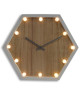 ORIUM Horloge murale lumineuse Véga  37x32 cm  Blanc et marron bois