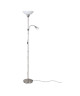 BRILLIANT Lampadaire avec liseuse Darlington hauteur 178 cm Ř28 cm E27 60W acier et blanc