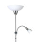 BRILLIANT Lampadaire avec liseuse Darlington hauteur 178 cm Ř28 cm E27 60W acier et blanc