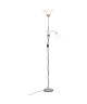 Lampadaire Spari LED avec liseuse hauteur 180 cm E27 60W argent et blanc