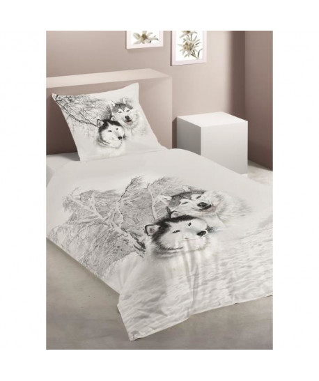 ATELIERS DU LINGE Parure de couette HUSKY  1 Housse de couette 140x200 cm  1 Taie d\'Oreiller 63x63 cm