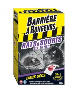 BARRIERE A RONGEURS Rats & Souris  Appât sur blé entier  500g