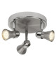 Plafonnier LED a 3 lumieres Sanny GU10 3W acier et chrome