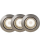 Kit de 3 spots LED encastrables orientables Honor GU10 5W gris