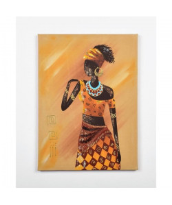 Tableau Afro déco 2  Peint a la main  40x2,5x55cm